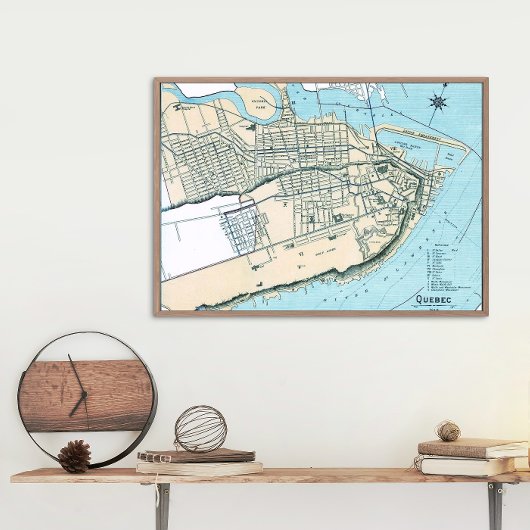 Carte de la ville de Québec 1906 Poster brillant