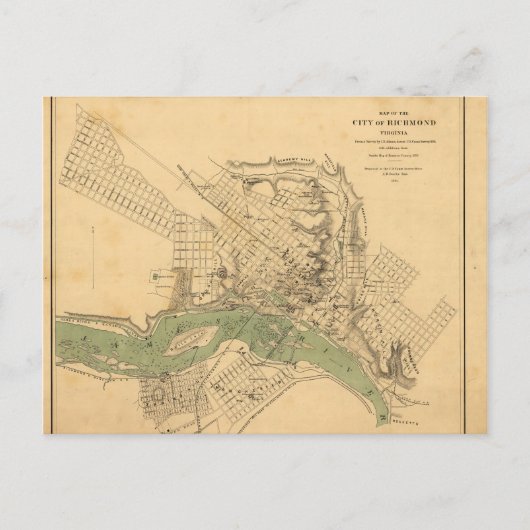 Carte de la ville de Richmond, Virginie (1858-1864 (Devant)