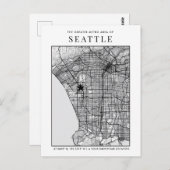 Carte de la ville de Seattle + carte postale (Devant / Derrière)