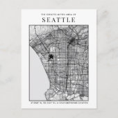 Carte de la ville de Seattle + carte postale (Devant)