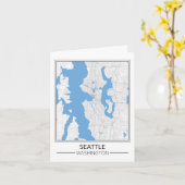 Carte de la ville de Seattle Washington USA Travel (Fleur jaune)