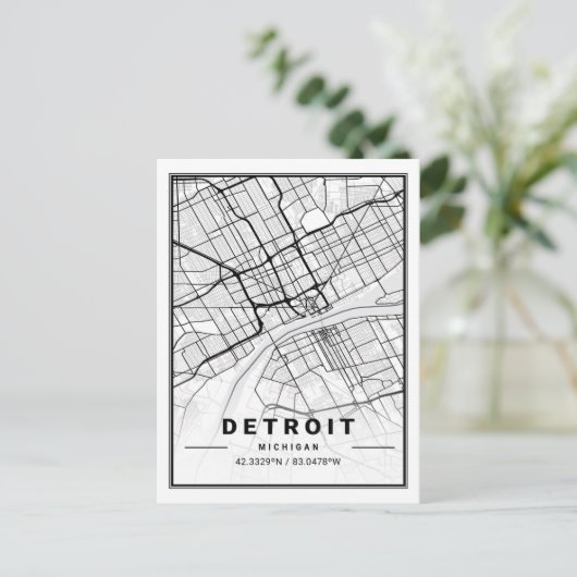 Carte de la ville de voyage de Detroit Michigan US (Debout devant)