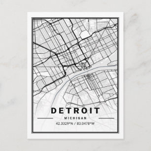 Carte de la ville de voyage de Detroit Michigan US