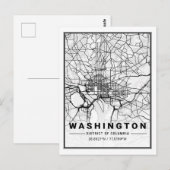 Carte de la ville de voyage de Washington DC USA (Devant / Derrière)
