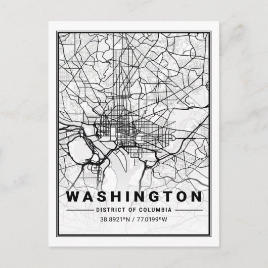 Carte de la ville de voyage de Washington DC USA (Devant)