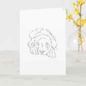Carte de Labrador Retriever mignon, Dessin de Chie (Fleur jaune)