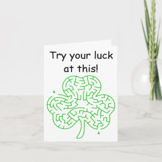 Carte de labyrinthe Shamrock pour enfants St Patri