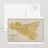 Carte de l'activité mafieuse en Sicile Italie 1900 (Devant / Derrière)