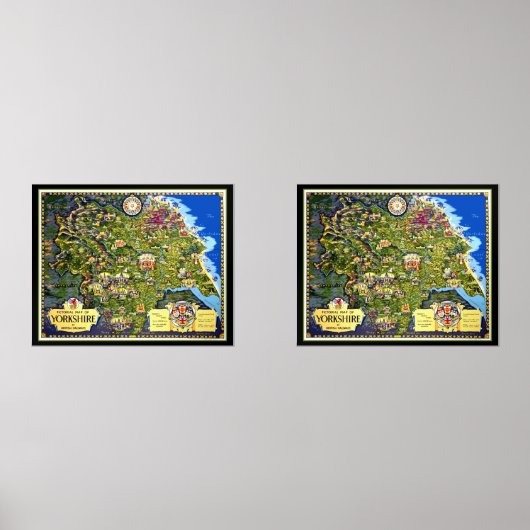 Carte de l'affiche de voyage du Yorkshire (Recto)