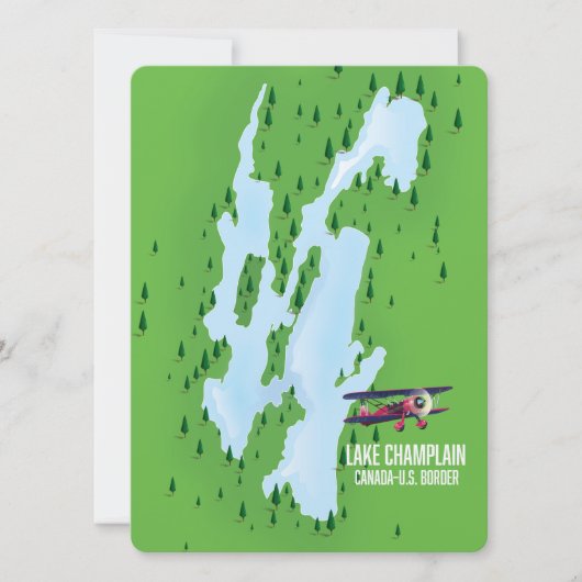 Carte de l'affiche du lac Champlain États-Unis Can (Devant)