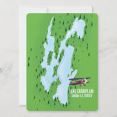 Carte de l'affiche du lac Champlain États-Unis Can (Dos)