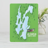 Carte de l'affiche du lac Champlain États-Unis Can (Debout devant)