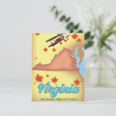 carte de l'affiche rétro de voyage de l'État de Vi (Debout devant)