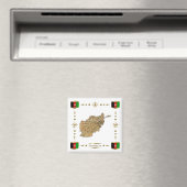Carte de l'Afghanistan + Magnet des drapeaux (In Situ (Lave-vaisselle))