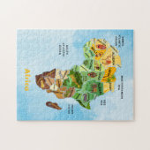 Carte de l'Afrique aquarelle art puzzle (Horizontal)