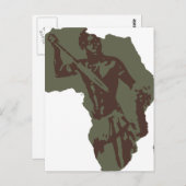 Carte de l'Afrique Artwork de guerriers africains (Devant / Derrière)