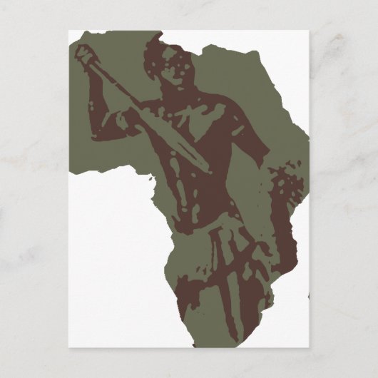 Carte de l'Afrique Artwork de guerriers africains (Devant)