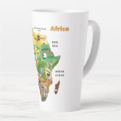 Carte de l'Afrique avec drapeaux Latte Mug (Angle droit)