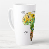 Carte de l'Afrique avec drapeaux Latte Mug (Angle gauche)