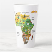 Carte de l'Afrique avec drapeaux Latte Mug (Devant)