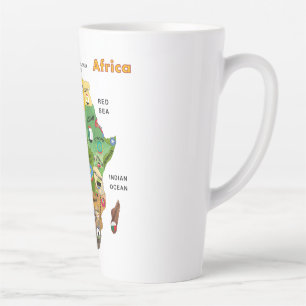 Carte de l'Afrique avec drapeaux Latte Mug