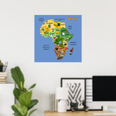 Carte de l'Afrique avec drapeaux Poster (Bureau à domicile)