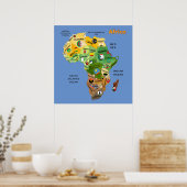 Carte de l'Afrique avec drapeaux Poster (Cuisine)