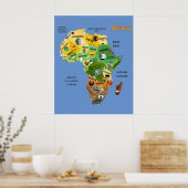 Carte de l'Afrique avec drapeaux Poster (Cuisine)
