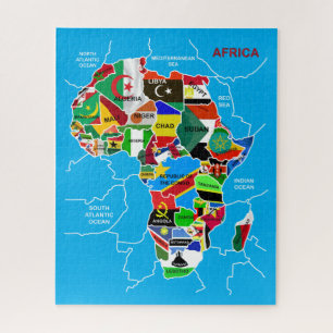 Carte de l'Afrique avec drapeaux puzzle puzzle