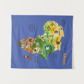 Carte de l'Afrique avec drapeaux Tapisserie (Devant (Horizontal))