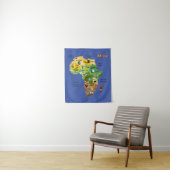 Carte de l'Afrique avec drapeaux Tapisserie (En situation)