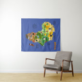 Carte de l'Afrique avec drapeaux Tapisserie (En situation (horizontale))