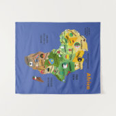 Carte de l'Afrique avec drapeaux Tapisserie (Devant (Horizontal))