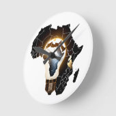 Carte de l'Afrique horloge murale conçue (Angle)