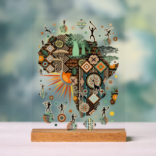 Carte de l'Afrique Motif d'éléments tribaux décora