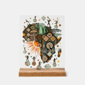 Carte de l'Afrique Motif d'éléments tribaux décora (Recto)