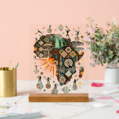 Carte de l'Afrique Motif d'éléments tribaux décora (Mariage)