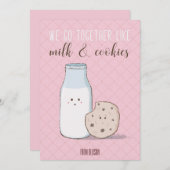 Carte de lait et de biscuits Valentine en classe (Devant / Derrière)