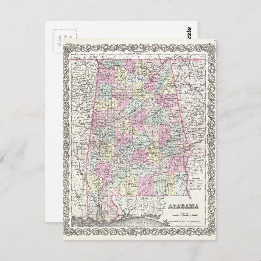 Carte de l'Alabama (Devant / Derrière)