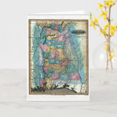 Carte de l'Alabama et drapeau d'état (Fleur jaune)