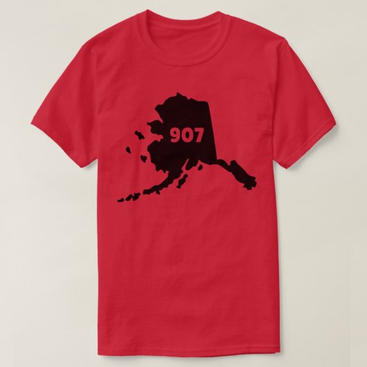 Carte de l'Alaska Code régional 907 TShirt 2 (Design devant)