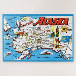 Carte de l'Alaska Puzzle 20x30