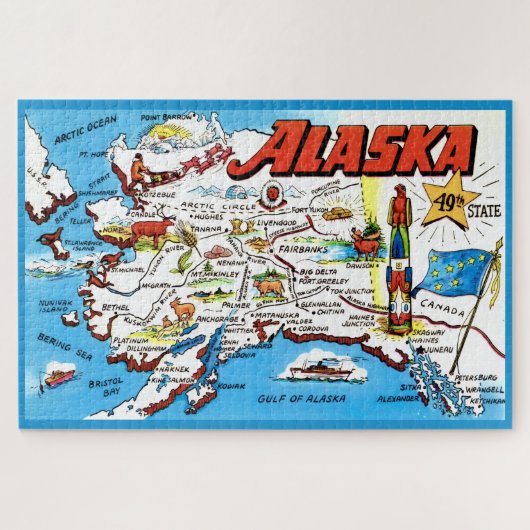 Carte de l'Alaska Puzzle 20x30 (Horizontal)