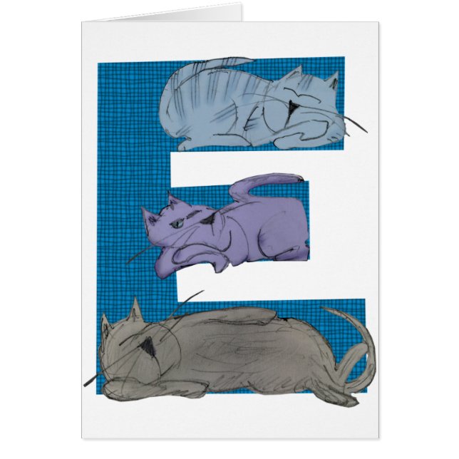Carte de l'alphabet E de chat (Devant)