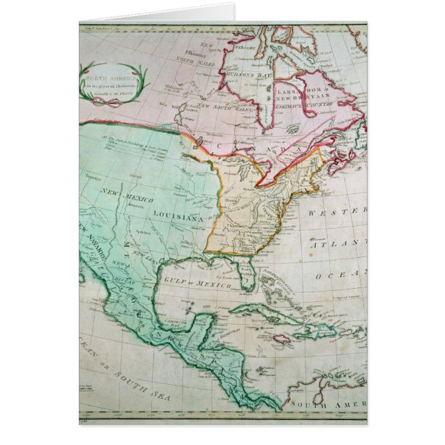 Carte de l'Amérique du Nord (Devant)