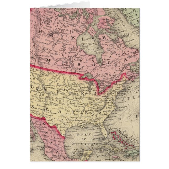 Carte De L'Amérique Du Nord (Devant)