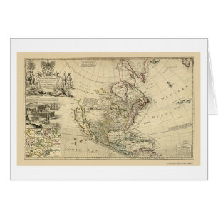 Carte de l'Amérique du Nord par la poule 1715 de