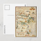 Carte de l'Amérique du Sud 1558 Postcard (Devant / Derrière)