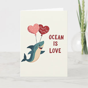 Carte de l'amitié du requin Océan est amour