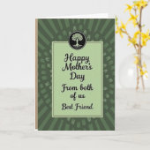 Carte de l'Amour des Mères Vert Sauge (Fleur jaune)